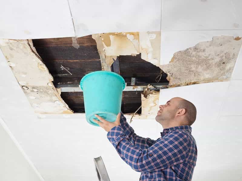 water leak through ceiling