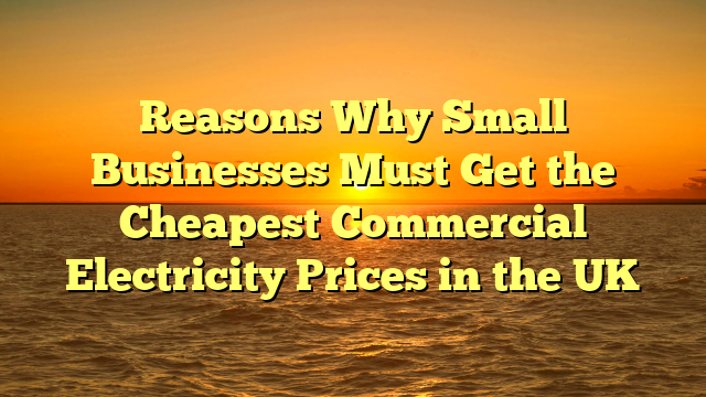 Reasons Why Small Businesses Must Get the Cheapest Commercial Electricity Prices in the UK