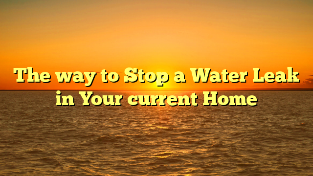The way to Stop a Water Leak in Your current Home